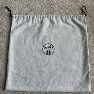 Authentic Hermes Herringbone Tweed Drawstring Storage Dust Bag Size